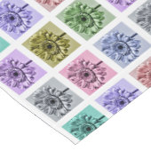 Farbenfrohes Blumen-Pop-Art-Muster Kurzer Tischläufer (Ecke)