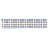 Farbenfrohes Blumen-Pop-Art-Muster Kurzer Tischläufer (Horizontal)