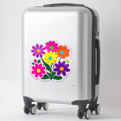 Farbenfrohes Blumen-Sticker-Set mit hellen Blumen Aufkleber (Koffer)