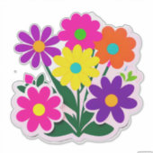 Farbenfrohes Blumen-Sticker-Set mit hellen Blumen Aufkleber (Vorderseite)