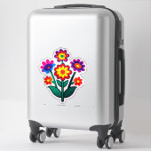 Farbenfrohes Blumen-Sticker-Set mit hellen Blumen Aufkleber (Koffer)