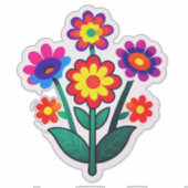 Farbenfrohes Blumen-Sticker-Set mit hellen Blumen Aufkleber (Vorderseite)