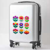 Farbenfrohes Blumen-Sticker-Set mit hellen Blumen Aufkleber (Koffer)