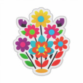 Farbenfrohes Blumen-Sticker-Set mit hellen Blumen Aufkleber (Vorderseite)