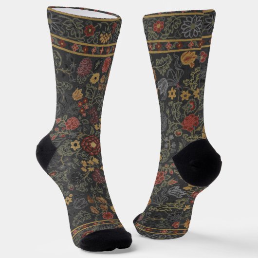 Farbenfrohes Blumen-Teppichmuster Socken (Gewinkelt)