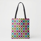 Farbenfrohes Blumen- und Argyle-Muster Tasche (Vorderseite)