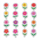Farbenfrohes Blumenaufkleber-Set Aufkleber (Vorderseite)