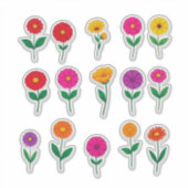 Farbenfrohes Blumenaufkleber-Set Aufkleber (Vorderseite)