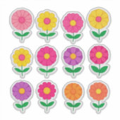 Farbenfrohes Blumenaufkleber-Set Aufkleber (Vorderseite)