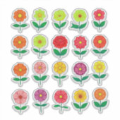 Farbenfrohes Blumenaufkleber-Set Aufkleber (Vorderseite)