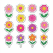 Farbenfrohes Blumenaufkleber-Set Aufkleber (Vorderseite)