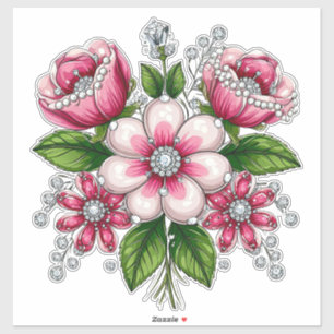 Farbenfrohes Blumenbouquet Aufkleber