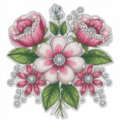 Farbenfrohes Blumenbouquet Aufkleber (Vorderseite)