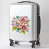 Farbenfrohes Blumenbouquet Aufkleber (Koffer)