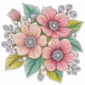 Farbenfrohes Blumenbouquet Aufkleber (Vorderseite)
