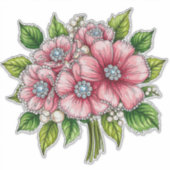 Farbenfrohes Blumenbouquet Aufkleber (Vorderseite)