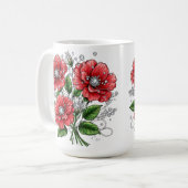 Farbenfrohes Blumenbouquet Kaffeetasse (Vorderseite Links)