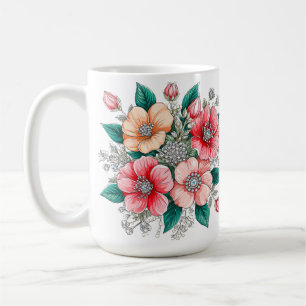 Farbenfrohes Blumenbouquet Kaffeetasse