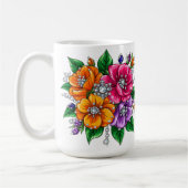 Farbenfrohes Blumenbouquet Kaffeetasse (Links)