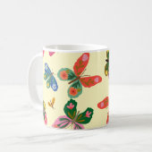 Farbenfrohes Blumengarten-Muster Hübscher Kaffeebe Kaffeetasse (Vorderseite Links)