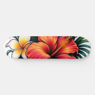 Farbenfrohes Blumengartendesign Skateboard