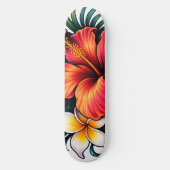 Farbenfrohes Blumengartendesign Skateboard (Vorderseite)