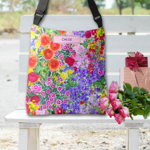Farbenfrohes Blumengeschenk – Stil für beste Freun Tragetaschen Mit Langen Trägern
