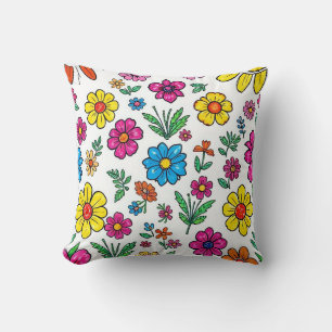 farbenfrohes Blumenkissen Kissen