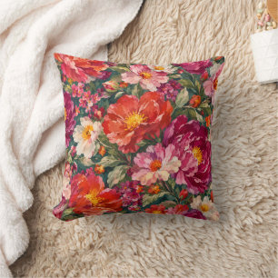 Farbenfrohes Blumenkissen Wildblumengarten Kissen