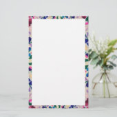 Farbenfrohes Blumenmuster Briefpapier (Stehend Vorderseite)