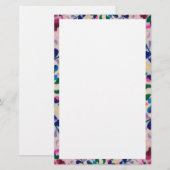 Farbenfrohes Blumenmuster Briefpapier (Vorne/Hinten)