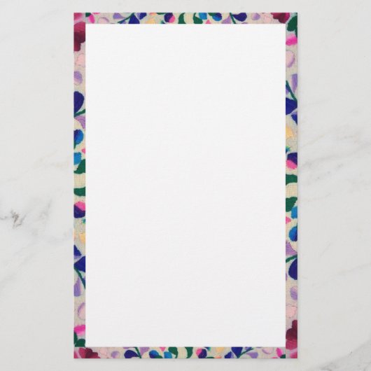Farbenfrohes Blumenmuster Briefpapier (Vorderseite)