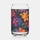 Farbenfrohes Blumenmuster Dekorativ | Lebendiges Z Dosenglas (Links)