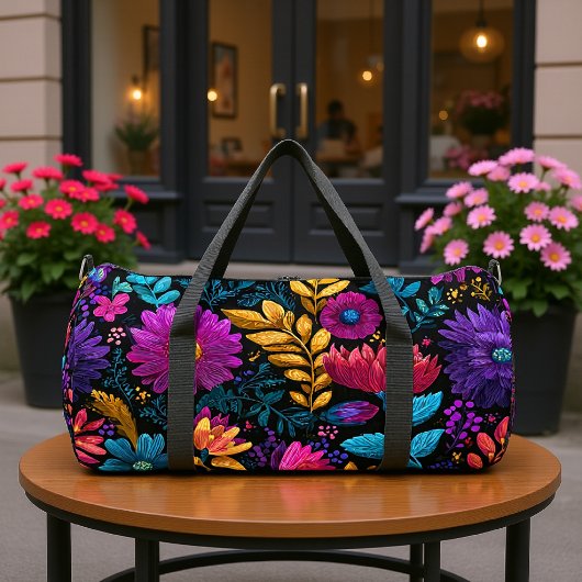 Farbenfrohes Blumenmuster Duffle Bag