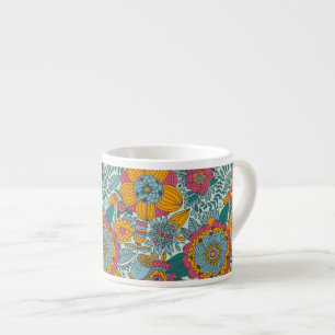 Farbenfrohes Blumenmuster Espressotasse