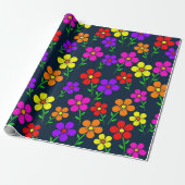 Farbenfrohes Blumenmuster Geschenkpapier (Ungerollt)
