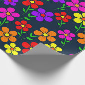 Farbenfrohes Blumenmuster Geschenkpapier (Ecke)