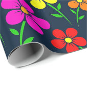 Farbenfrohes Blumenmuster Geschenkpapier (Rolleneckpunkt)