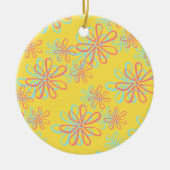 Farbenfrohes Blumenmuster Keramik Ornament (Vorne)