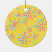 Farbenfrohes Blumenmuster Keramik Ornament (Hinten)