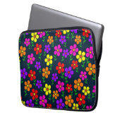 Farbenfrohes Blumenmuster Laptopschutzhülle (Vorderseite Links)