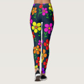 Farbenfrohes Blumenmuster Leggings (Rückseite)