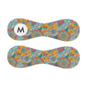 Farbenfrohes Blumenmuster mit Monogramm Baseball (Paneele)