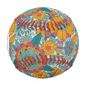 Farbenfrohes Blumenmuster mit Monogramm Baseball (Vorderseite)