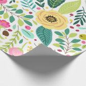 Farbenfrohes Blumenmuster mit Rosa, Gelb Geschenkpapier (Ecke)