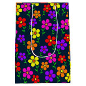 Farbenfrohes Blumenmuster Mittlere Geschenktüte (Rückseite)