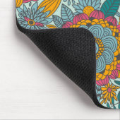 Farbenfrohes Blumenmuster Mousepad (Ecke)