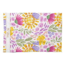 Farbenfrohes Blumenmuster Name Monogramm Botanik