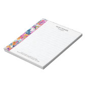 Farbenfrohes Blumenmuster Notizblock (Rotiert)