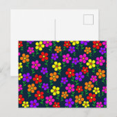 Farbenfrohes Blumenmuster Postkarte (Vorne/Hinten)